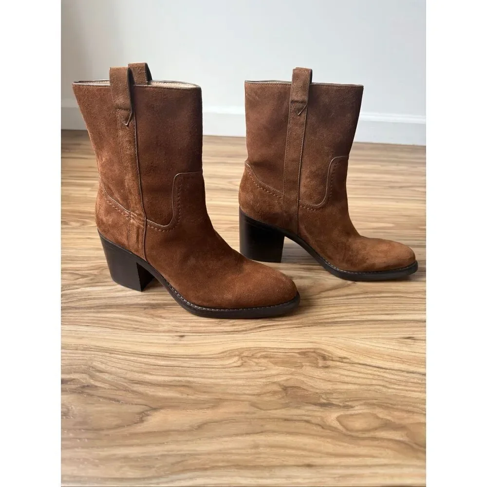 Veronica Beard Carmen Suede Western Booties US 6 $495